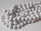 2 White Fused String Vintage Necklaces 46 Inch Beaded Princess Length Necklace